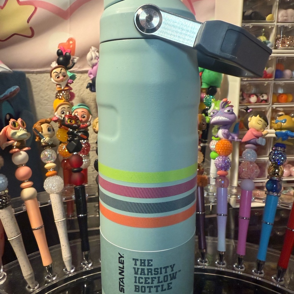 Stanley Kids Water Bottle - Blue with Colorful Stripes